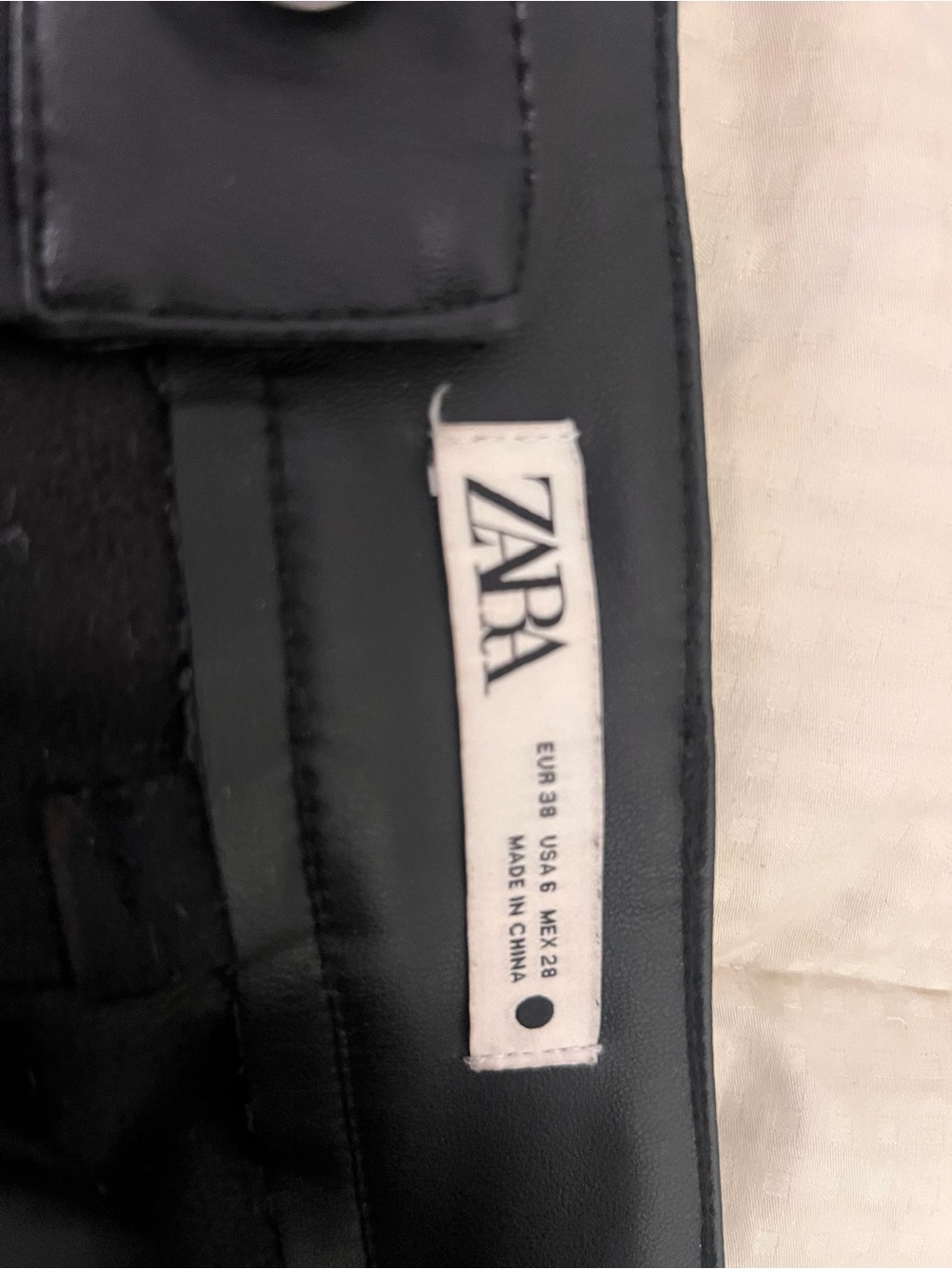 Zara Black Leather Waist Belt with Silver Buckle